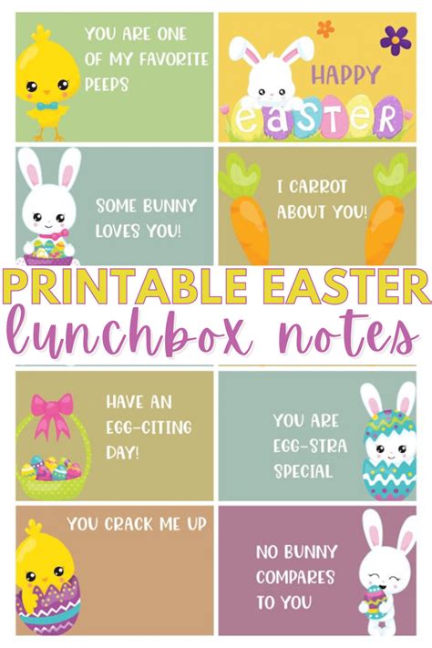 Free Printable Easter Lunchbox Notes