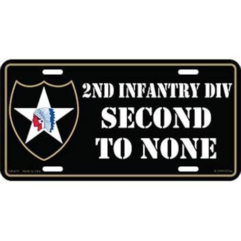 Us Army 2nd Infantry Division License Plate Etsy