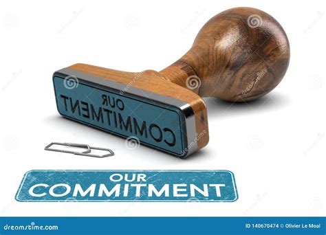 Our Commitment Rubber Stamp Text Over White Background Stock
