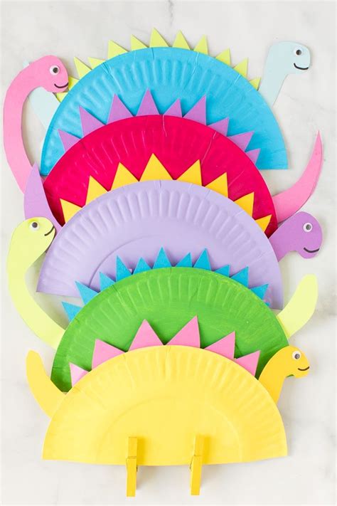 Paper Plate Dinosaur | Dinosaur crafts, Paper plate crafts for kids
