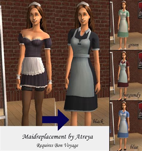 Mod The Sims Maid Replacements Maids Use Bv Housekeeper Uniform
