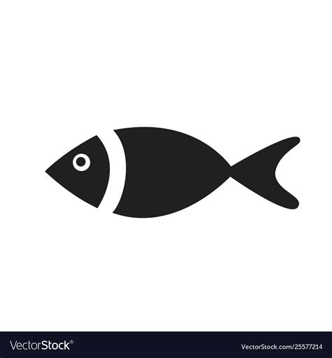 Black Fish Icon On White Background Royalty Free Vector