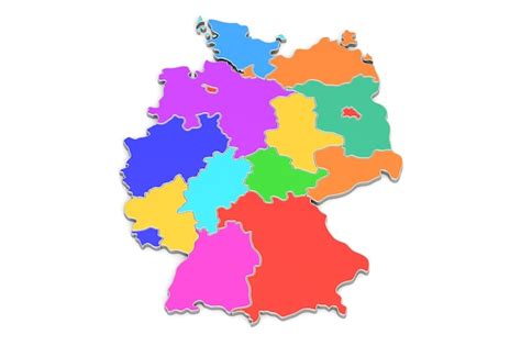Premium Photo Colored Map Of Germany 3d Rendering