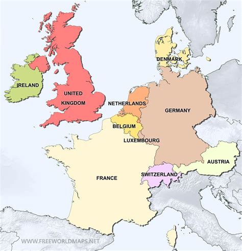 Western Europe Blank Political Map Metro Map