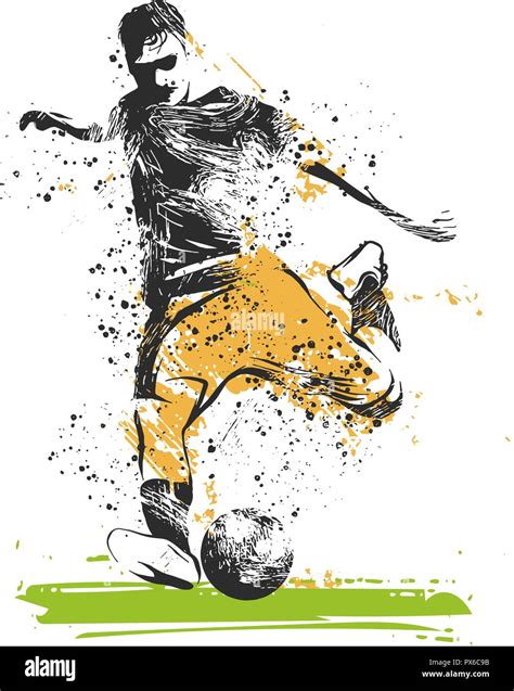 Soccer Player Kicking Ball Illustration Of Sport Stock Vector Image