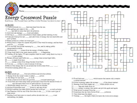 Math Crossword Puzzles For 7th Grade 7th Grade Science Crossword