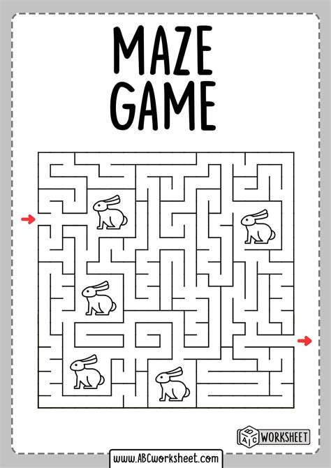 Maze Puzzle Worksheets For Kids