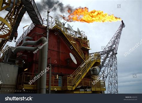 Flare Boom On Offshore Oil Rig Stock Photo 432473 Shutterstock