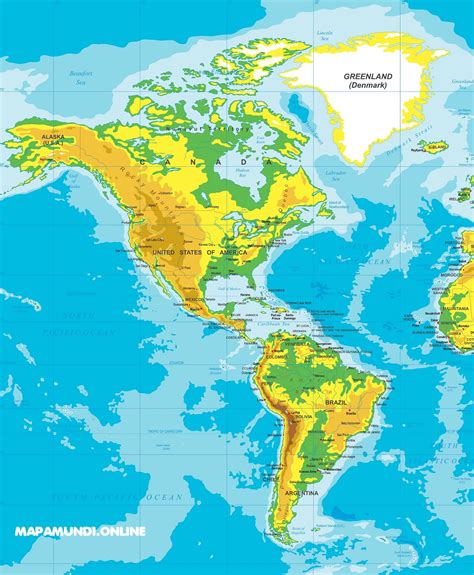 Mapa De América 2024 🥇 Mapas Del Continente Americano En Imágenes