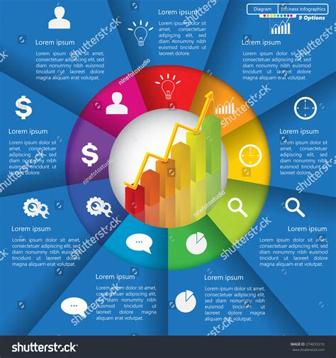 Financial And Business Infographicdiagram With 9 Options Graphchart