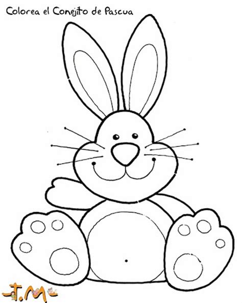 Dibujos Para Pintar Conejo De Pascuas Muy Sencillo
