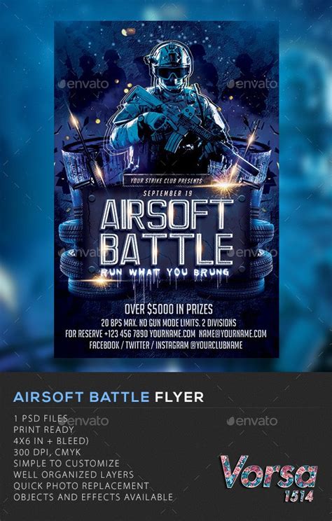 Airsoft Battle Flyer Print Templates Graphicriver
