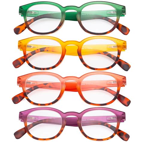 4 Pack Reading Glasses Round Readers For Women R124d