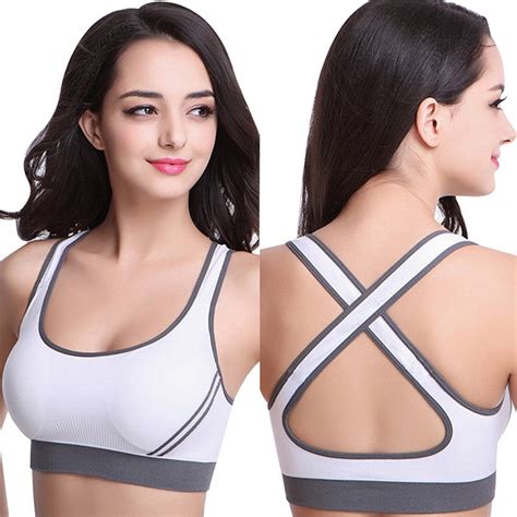 Quick Dry Sports Bra Women Padded Wirefree Adjustable Shakeproof Fitness Underwear Push Up