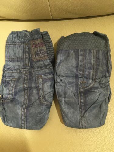 Vintage Huggies Size 3 Diapers Limited Edition Jeans Lot Of 2 Diapers