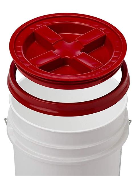 5 Gallon White Bucket And Gamma Seal Lid Food Grade Plastic Pail And Gamma2 Screw Seal