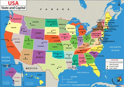 50 States And Capitals Map World Map