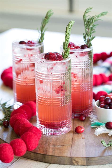 Sparkling Cranberry Gin Holiday Cocktails • Freutcake