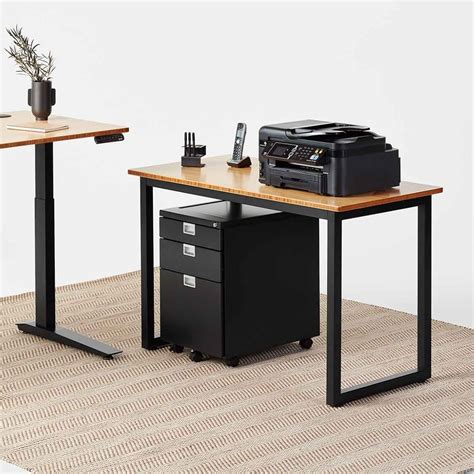 Jarvis Bamboo Side Table with Jarvis Standing Desk 