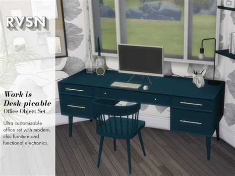 Work Is Desk Picable Office Set By Ravasheen At Tsr Sims 4 Updates