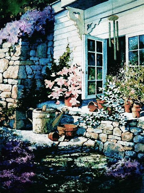 Over Sleepy Garden Walls By Hanne Lore Koehler Watercolor