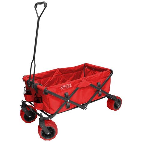 Creative Outdoor 7 Cu Ft Folding Garden Wagon Carts In Red 900251