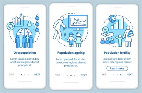 Premium Vector Population Onboarding Mobile App Page Screen Vector