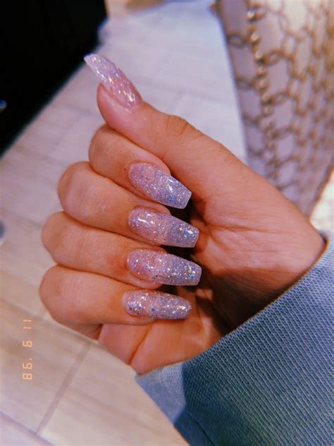 Issabellaandmaxrooms Sparkly Clear Acrylic Nails With Glitter