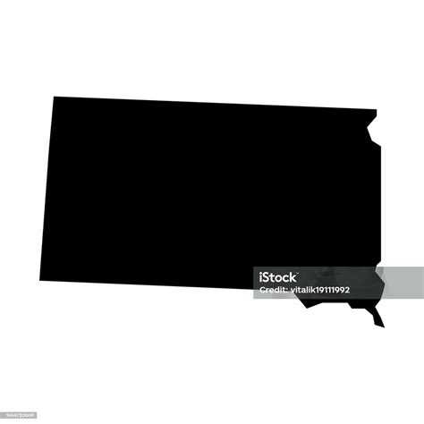 South Dakota Map South Dakota Silhouette Map Icon Stock Illustration