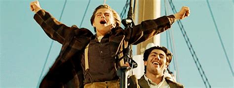 An original graphite drawing of leonardo dicaprio in the role of jack from the movie titanic. Titanic movies king of the world GIF - Find on GIFER