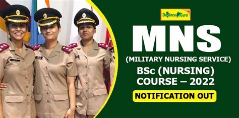 Military Nursing Service Mns 2022 Notification Out For Bsc Nursing Course