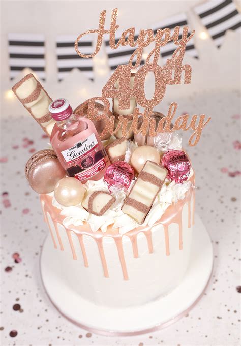 It might only feel like you were buying their 30th birthday gifts yesterday, oh how time flies! Rose Gold 40th Birthday cake - Cakey Goodness