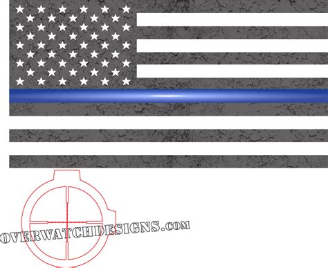 Thin Blue Line Sticker Thin Blue Line Flag Graphic Clipart Large