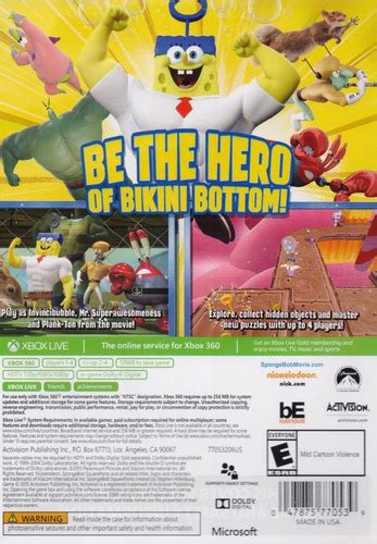 Spongebob Hero Pants Bob Esponja Juego Xbox 360 En Karzov 39900 En
