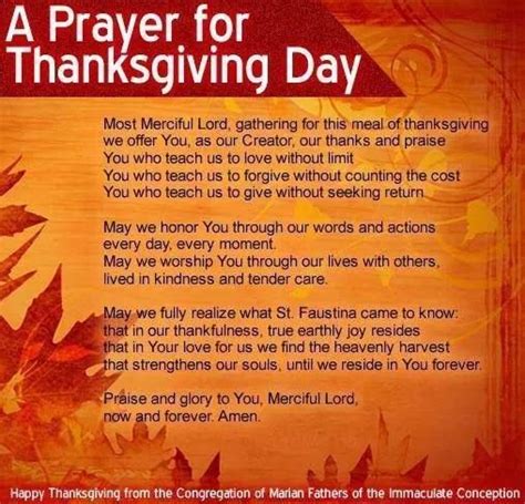 A Prayer For Thanksgiving Day Cf Catholic Prayer Pinterest Prayer