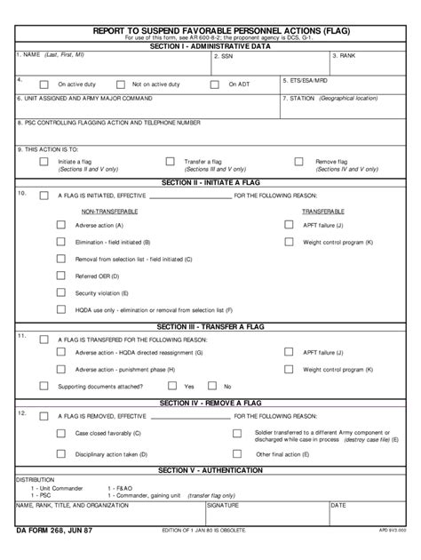 Us Army Da Form 268 1987 Fill Out And Sign Online Dochub