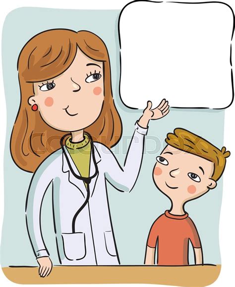 Childrens Doctor Shows To The Boy On Stock Vector Colourbox