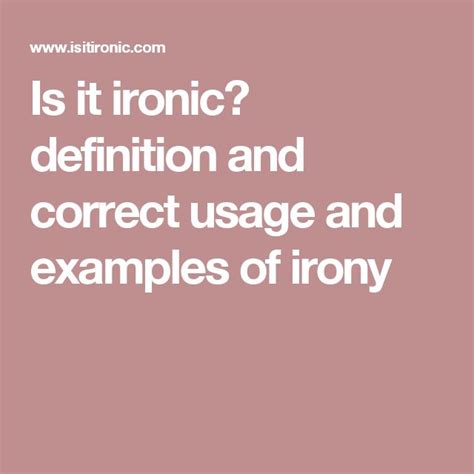 Is It Ironic Definition And Correct Usage And Examples Of Irony