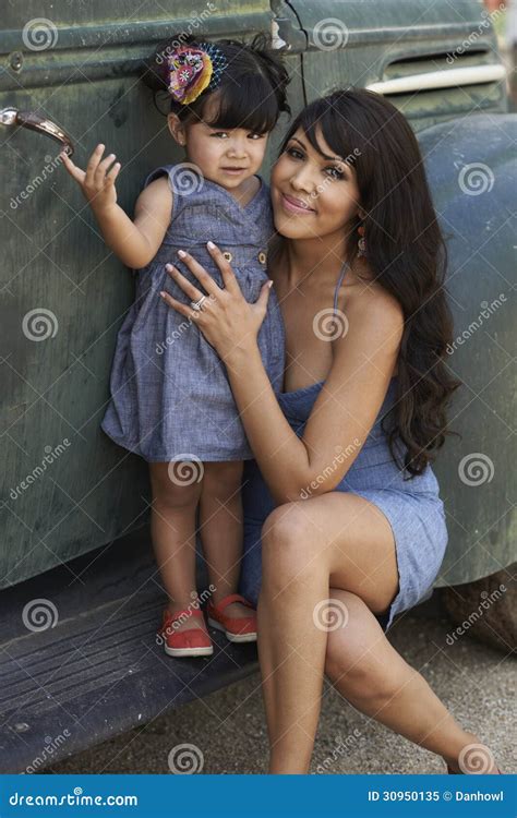 Beautiful Latina Mother And Daughter Stock Image Image Of Mother Leisure 30950135