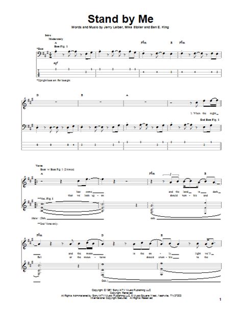 Stand By Me By Ben E King Bass Tab Guitar Instructor