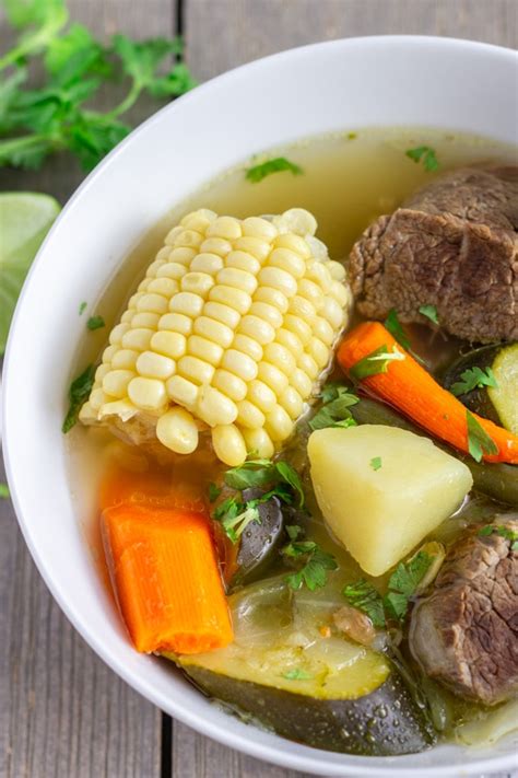 Caldo De Res Is A Mexican Beef Soup With Big Chunks Of Vegetables And
