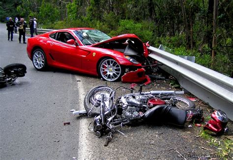 Ferrari 599 Driver Crashes Into Motorbike Riders And Keeps