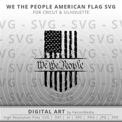 Distressed American Flag We The People Patriotic Flag Svg Etsy