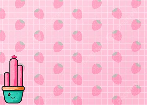 Cute Pink Kawaii Background Strawberry Kawaii Wallpaper Cute