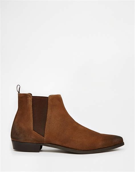 You'll receive email and feed alerts when new items arrive. Lyst - Asos Pointed Chelsea Boots In Brown Suede in Brown ...