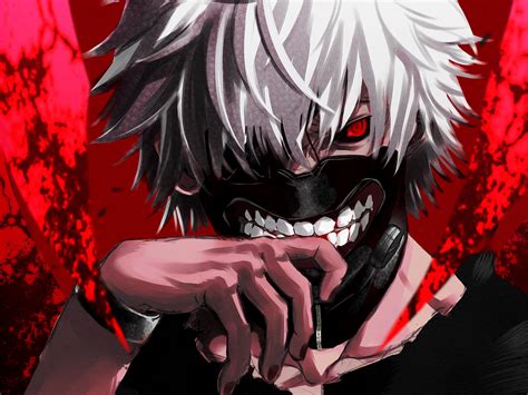 Wallpaper Face Illustration Anime Red Mask Kaneki Ken Tokyo Ghoul Demon Art Fictional