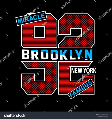 New York Brooklyn Typographic T Shirt Stock Vector Royalty Free