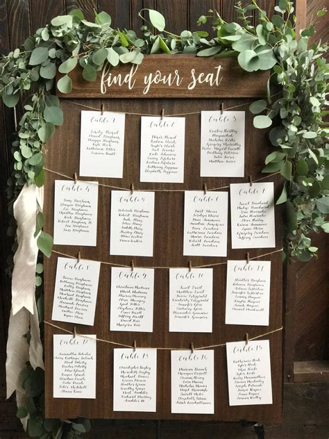 20 Table Find Your Seat Seating Chart Board Rustic Seating Etsy Wedding Table Assignments