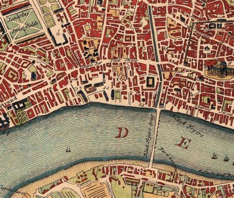 Old Map Of London Historical Map Fine Reproduction London Etsy