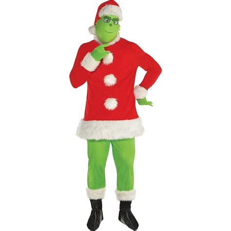 Dr Seuss The Grinch Santa Adult Costume Mens Pvc Mask Christmas